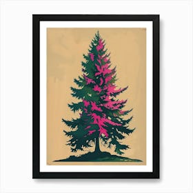 Balsam Tree Colourful Illustration 4 Art Print