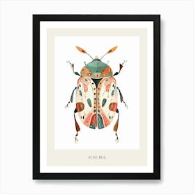 Colourful Insect Illustration June Bug 4 Poster Art Print