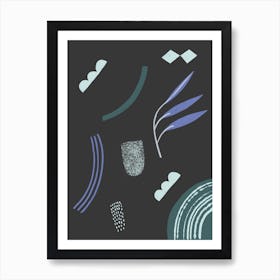 Mint And Purple Art Print