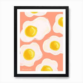 Fried Eggs Coral Art Print