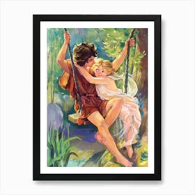 Gouache Illustration Swing Art Print