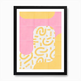 Sunny Doodle Tiles 02 Art Print