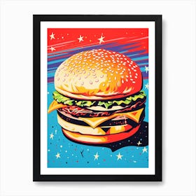 Retro Hamburger Colour Pop 2 Art Print