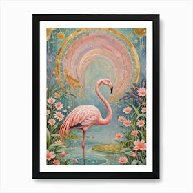 Magical Pink Flamingo Art Print