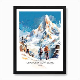 Chamonix Mont Blanc   France, Ski Resort Poster Illustration 2 Art Print