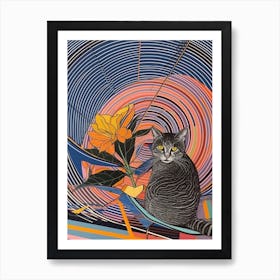 Paradise With A Cat 2 Abstract Expressionist Art Print