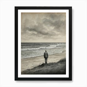 Man On The Beach Art Print