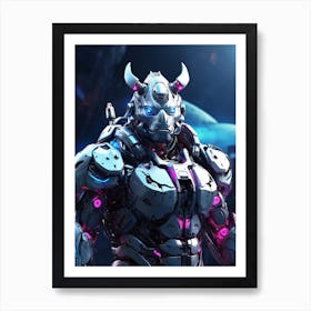 Rhino In Cyborg Body #1 Art Print