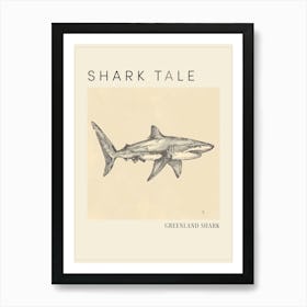 Greenland Shark Vintage Illustration 1 Poster Art Print