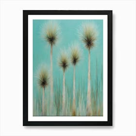 Australian blue botanical native flowers art Art Print