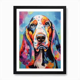 Basset Hound Polka Dot Inspired 4 Art Print