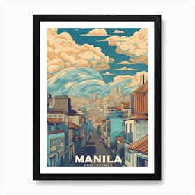 Manila Philippines Retro Travel Art Print