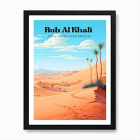 Rub Al Khali UAE Desert Modern Travel Illustration Art Print