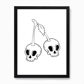 Cherry Skulls Art Print