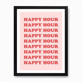 Pink And Red Happy Hour Art Print