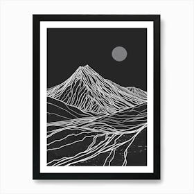 Slieve Donard Mountain Line Drawing 3 Art Print