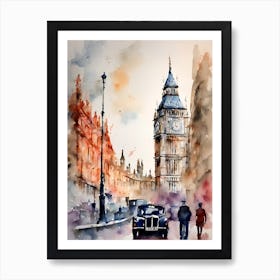 London Akvarell Art Print