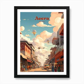 Accra Ghana Vibrant Street view Africa Travel Art Art Print