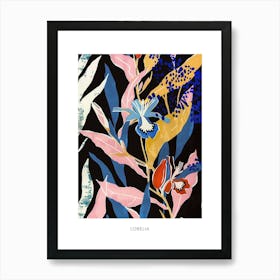 Colourful Flower Illustration Poster Lobelia 2 Art Print