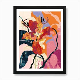 Colourful Flower Illustration Bougainvillea 3 Art Print