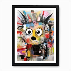 Vibrant Vignettes: Hedgehog Basquiat style Art Print