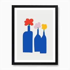 Blue Bottle Vase Art Print