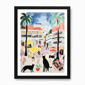 The Food Market In Copenhagen 5 Illustration Art Print