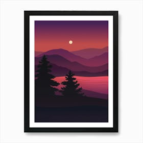 Sunset In The Mountains 1 Art Print