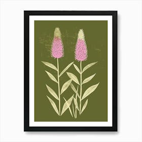 Pink & Green Prairie Clover 1 Art Print