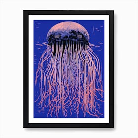 Comb Jellyfish Linoprint 3 Art Print