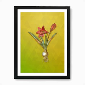 Vintage Hippeastrum Botanical Art on Empire Yellow n.1048 Art Print