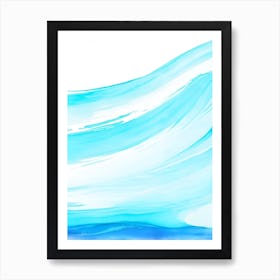 Blue Ocean Wave Watercolor Vertical Composition 125 Art Print