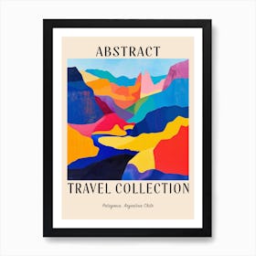 Abstract Travel Collection Poster Patagonia Argentina Chile 3 Art Print