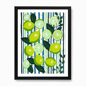 Limes Fruit Summer Illustration 3 Art Print