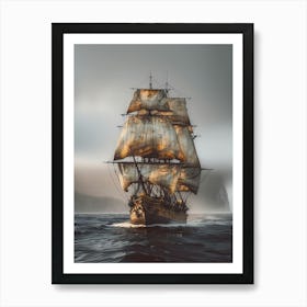 Sailing Ship In The Ocean Art Print