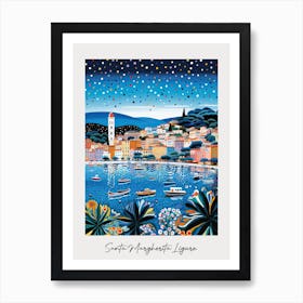 Poster Of Santa Margherita Ligure, Italy, Illustration In The Style Of Pop Art 2 Art Print