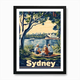 Aihrgdesign A Retro Travel Poster For Sydney 3 Art Print