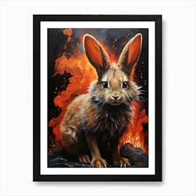 Rabbit On Fire Art Print