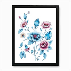 Watercolor Flowers 8 Art Print