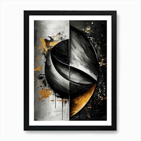 Abstract Black And Gold Painting 103 Art Print