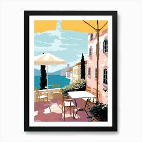 Ravello, Italy, Flat Pastels Tones Illustration 2 Art Print