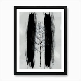 Black And White Tree Canvas Print Art Print