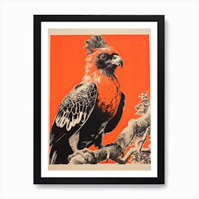 Harpy Eagle, Woodblock Animal Drawing 1 Art Print