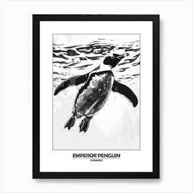 Penguin Swimming Poster 4 Art Print