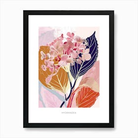 Colourful Flower Illustration Poster Hydrangea 1 Art Print