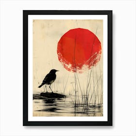 Bird On A Rock Art Print