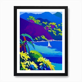 Santa Catalina Island Panama Colourful Painting Tropical Destination Art Print