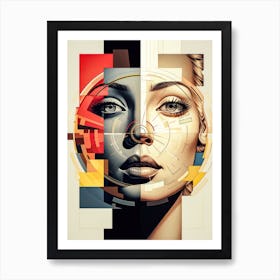 Abstract Illustration Of A Woman And The Cosmos 2 Art Print