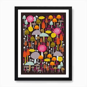 Dark Toadstools Art Print