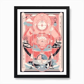 Pink Abstract World Tarot Style Art Print